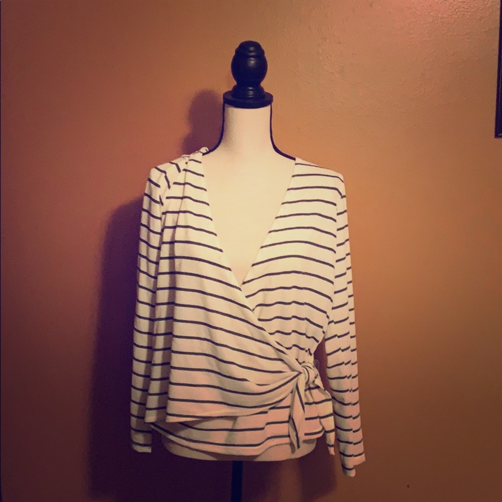 New wrap sweater.